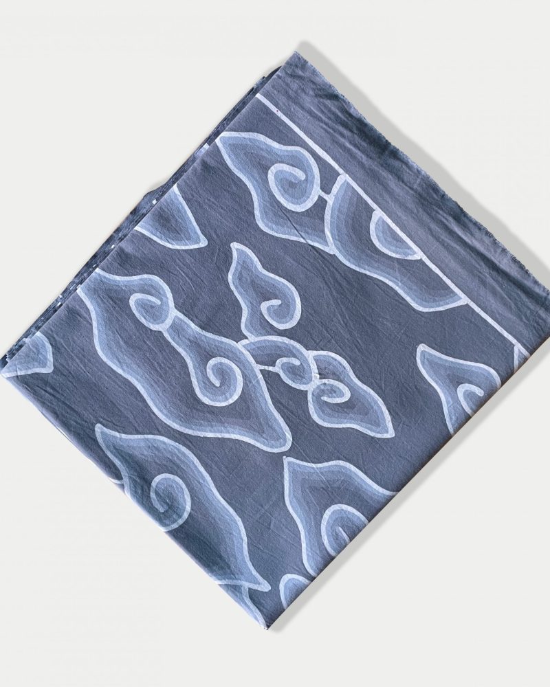 BATIK SALMA Kain Batik Tulis Motif Mega Mendung Full ABU-ABU