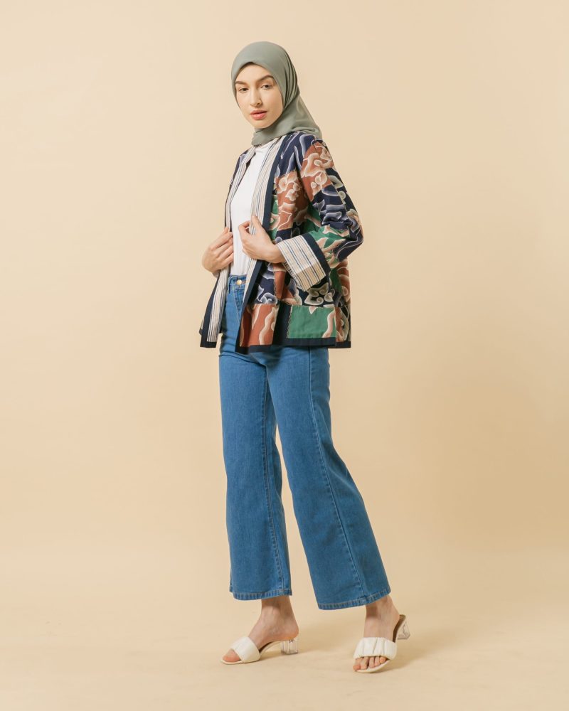 BATIK SALMA Outer Batik Bolero Perca Biru 1