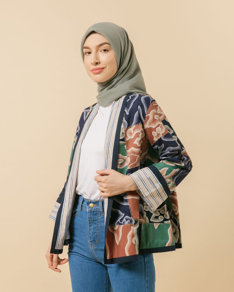BATIK SALMA Outer Batik Bolero Perca Biru 4