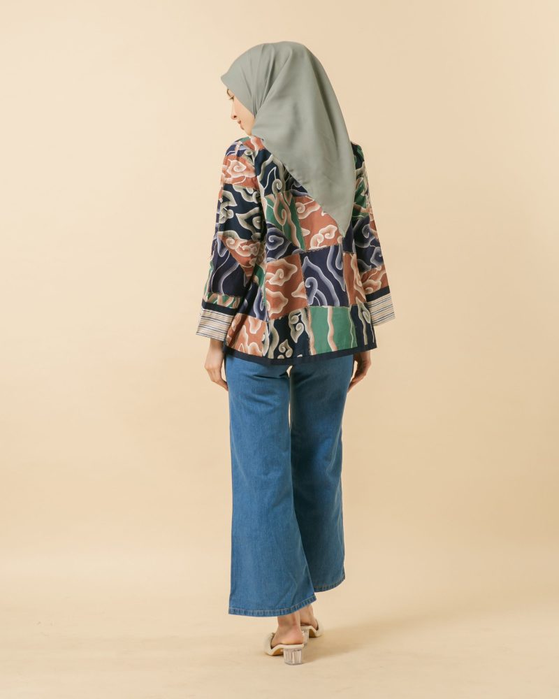 BATIK SALMA Outer Batik Bolero Perca Biru