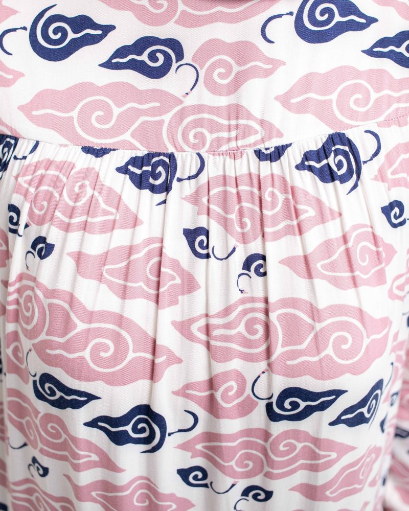 Gamis Susun Rayon Batik Mega Mendung - Pink 5
