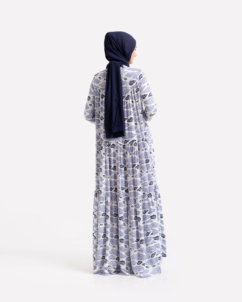 Gamis Susun Rayon Batik Mega Mendung - Ungu 4