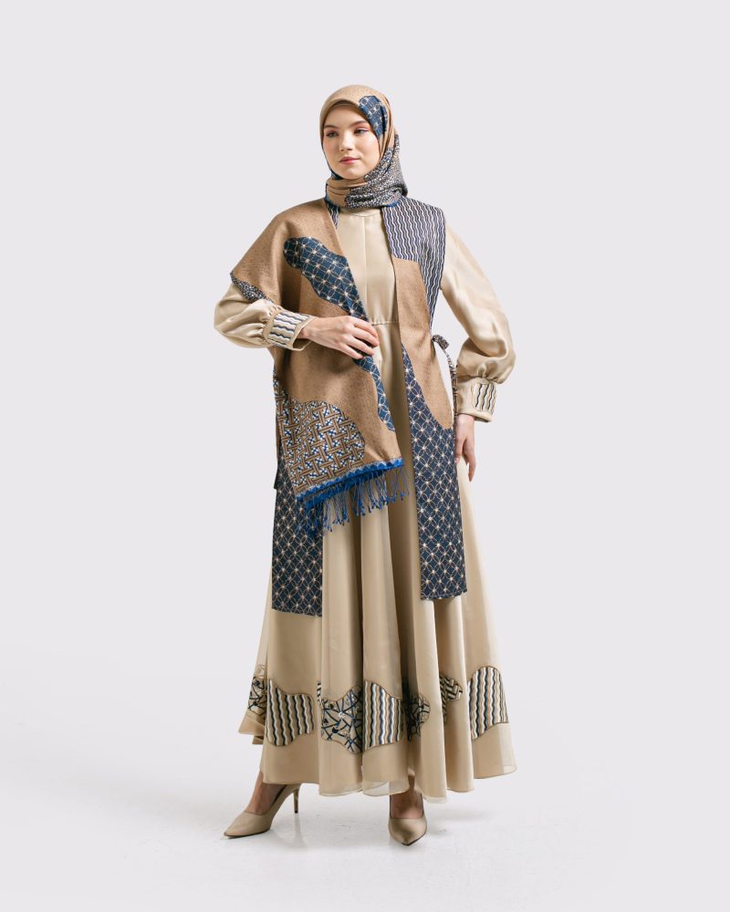 BATIK SALMA Gamis Outer Organza Bordir