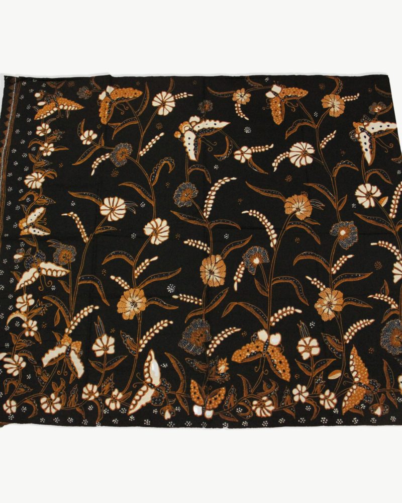 Batik Salma Kain Batik Tulis Cirebon Warna Hitam Sogan Gold 2