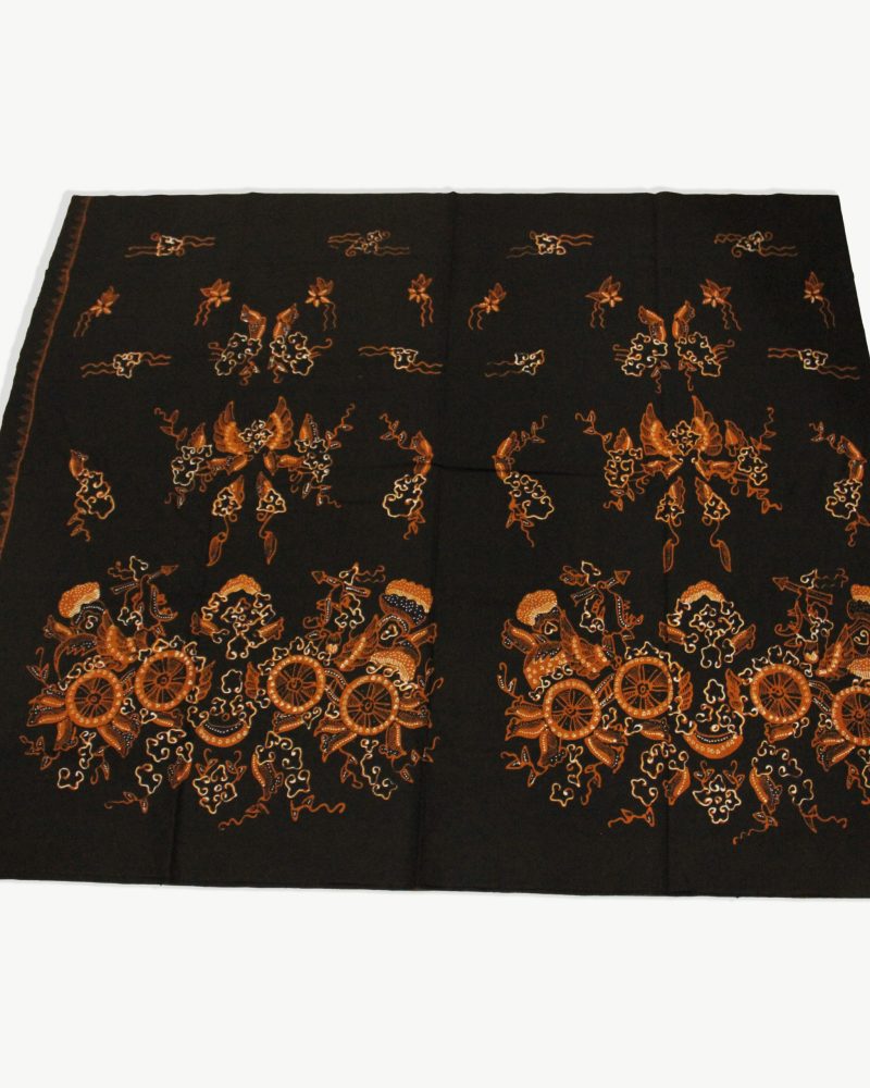 Batik Salma Kain Batik Tulis Cirebon Warna Hitam Sogan Gold 3