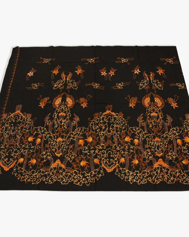 Batik Salma Kain Batik Tulis Cirebon Warna Hitam Sogan Gold