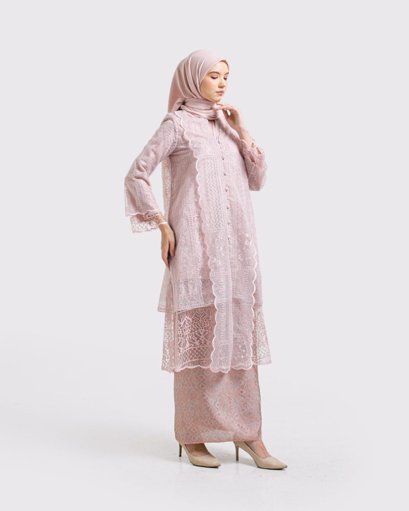Dress Organda Lipat Kartini - Pink 3