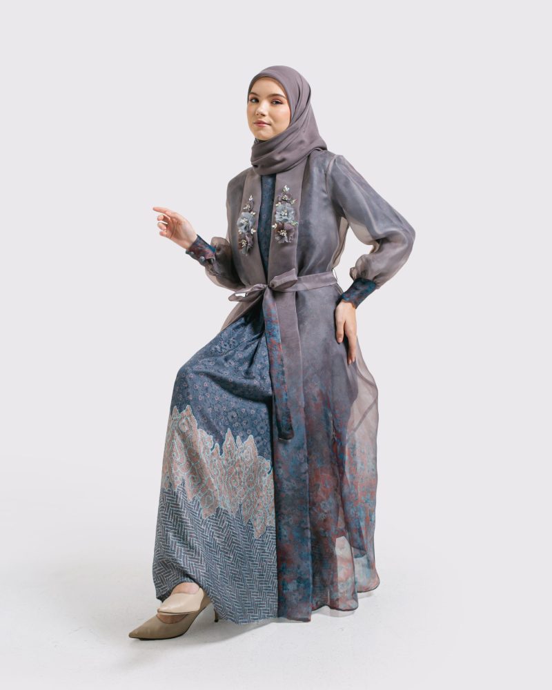 Gamis Organdi Bunga Payet 1