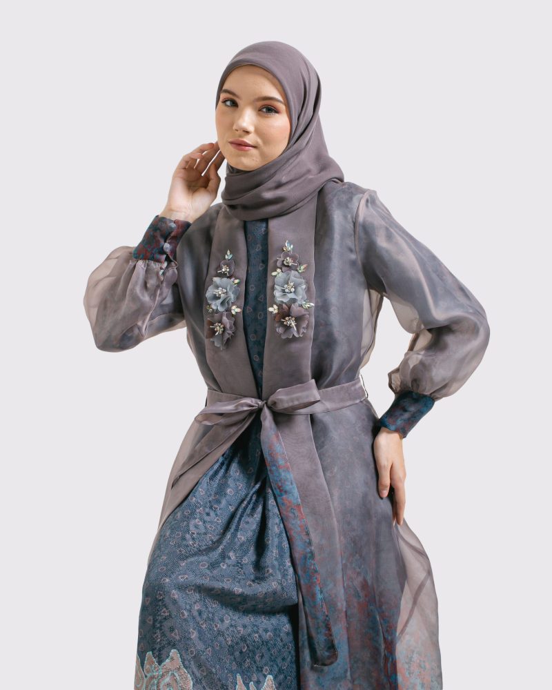 Gamis Organdi Bunga Payet 1