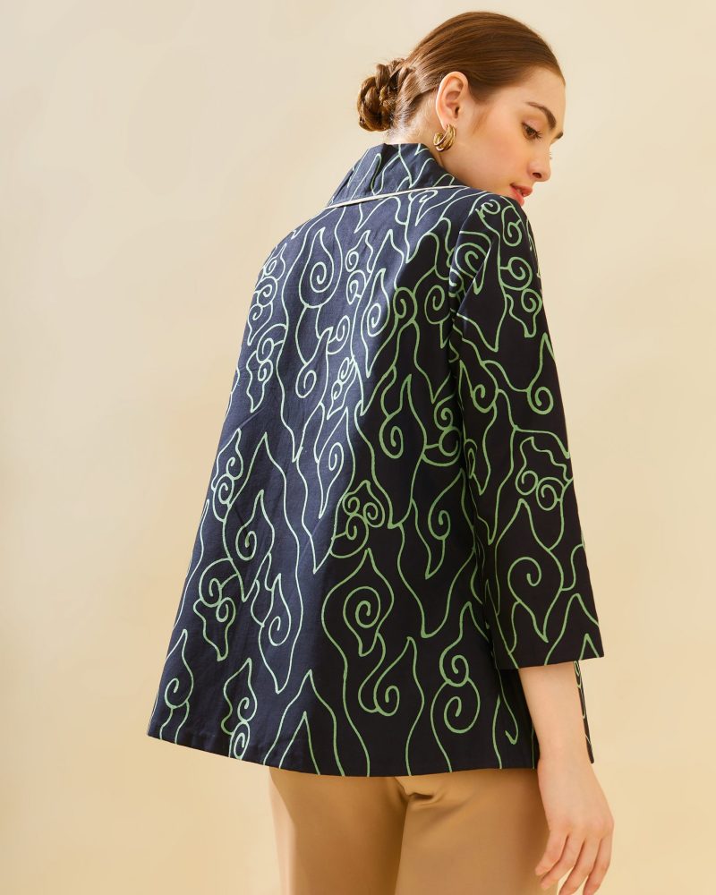 Blouse Bordir Daun Mega Mendung Hijau 3