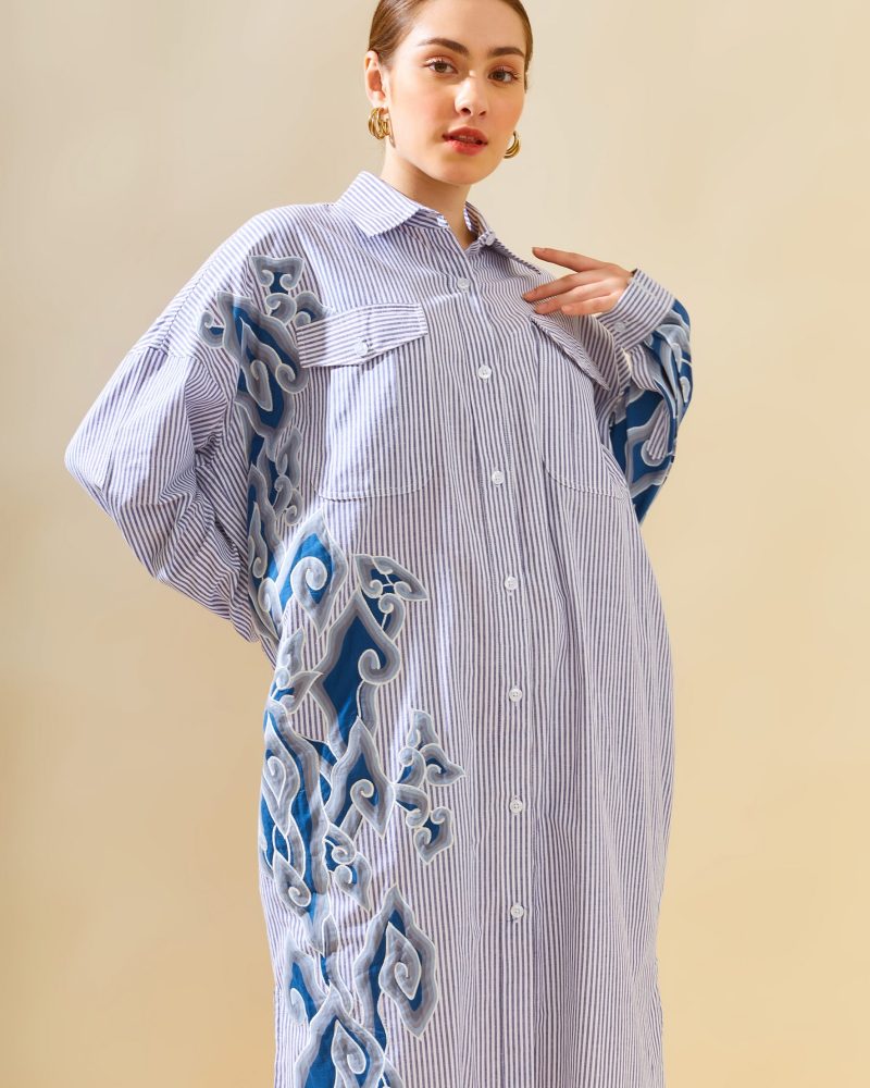 Tunik Mega Mendung Garis - Biru 1
