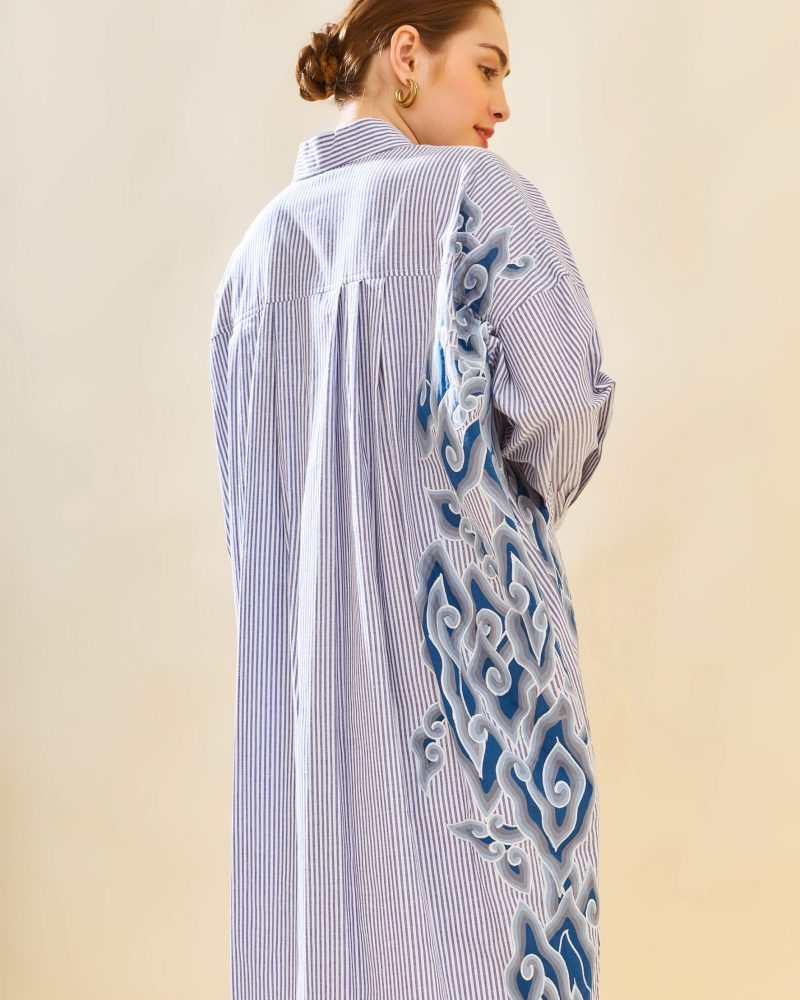 Tunik Mega Mendung Garis - Biru 3