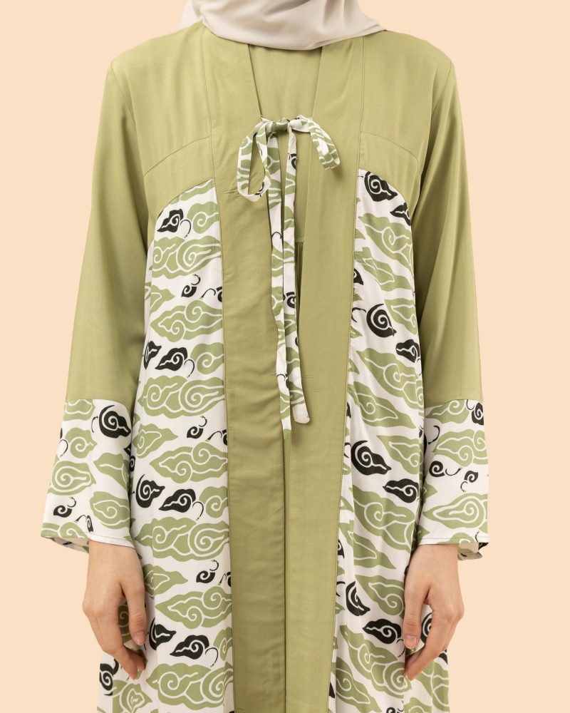 gamis mega mendung lurik hijau 2