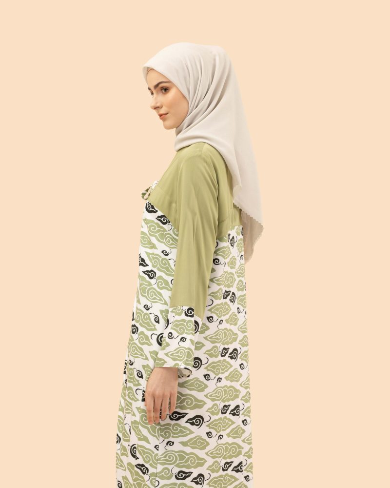 gamis mega mendung lurik hijau 3