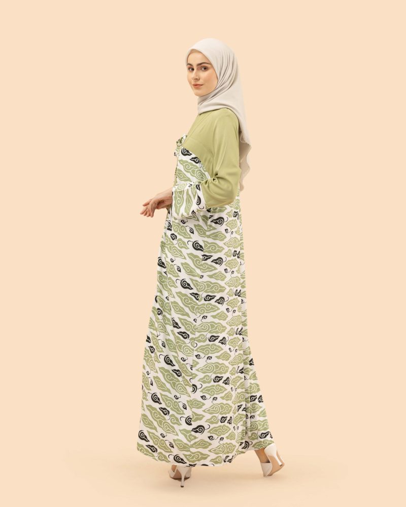 gamis mega mendung lurik hijau 4