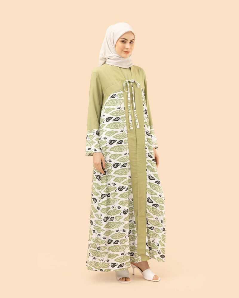 gamis mega mendung lurik hijau 7
