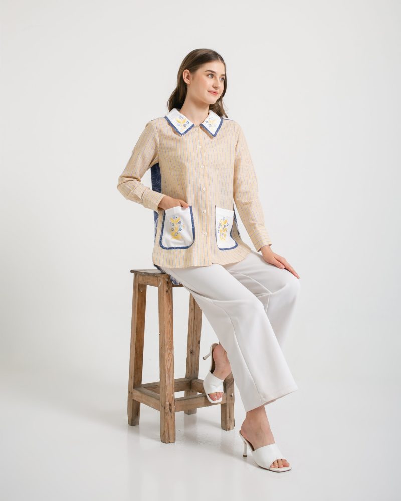 Batik Salma Kemeja Wanita Saku Bordir 3