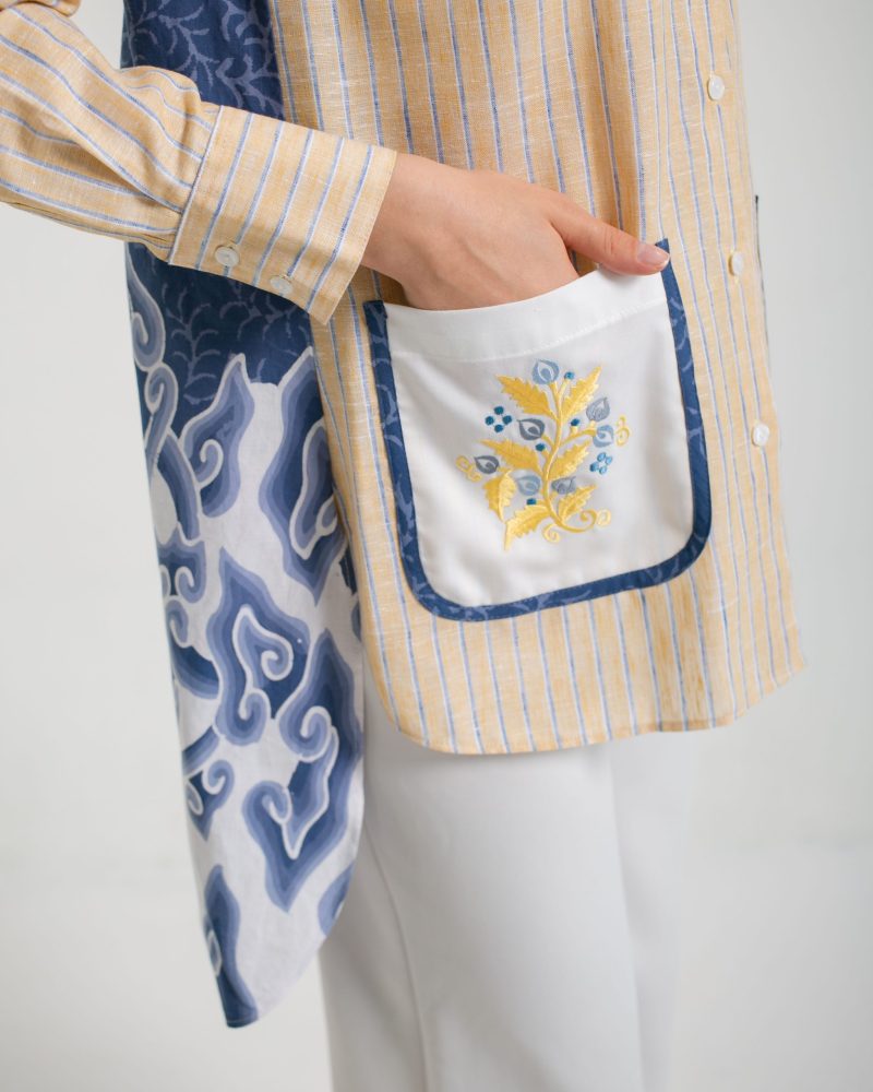 Batik Salma Kemeja Wanita Saku Bordir 4
