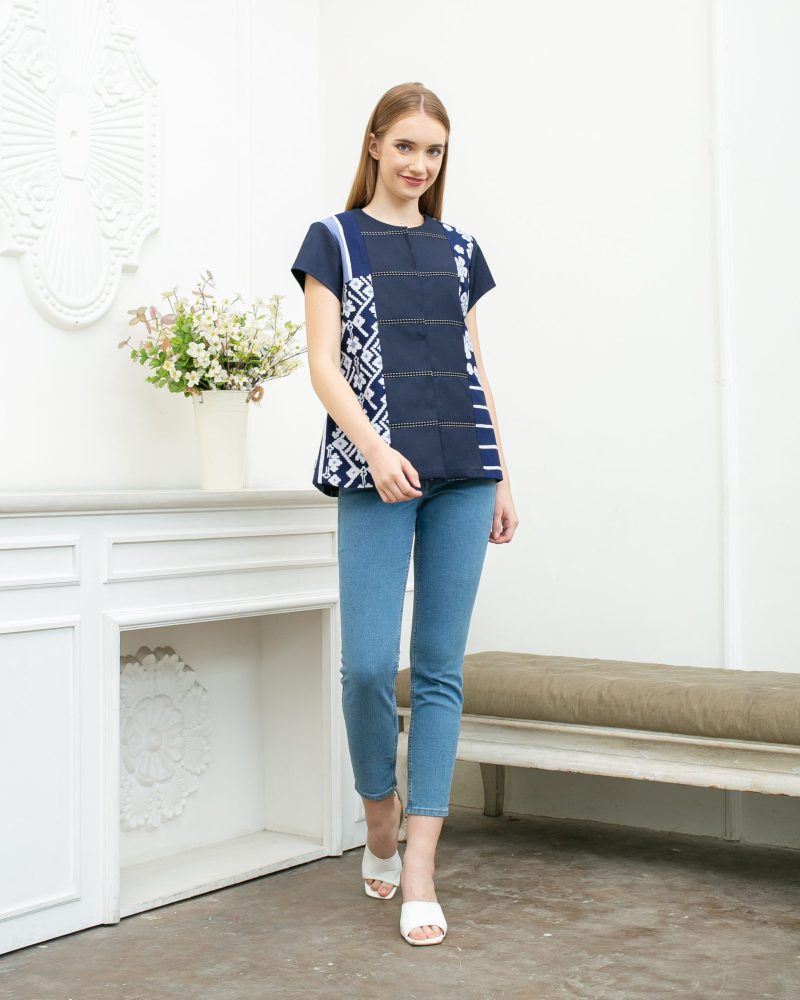 Batik Salma Blouse Wanita Lengan Pendek Lis Pita
