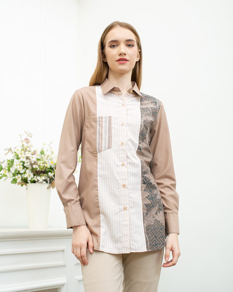 Batik Salma Kemeja Polos Garis Batik 4
