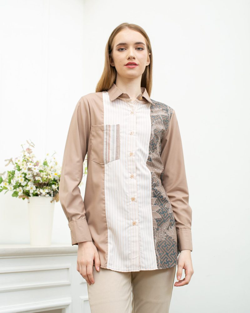 Batik Salma Kemeja Polos Garis Batik 4