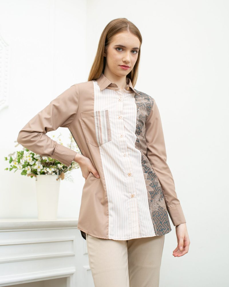 Batik Salma Kemeja Polos Garis Batik 5