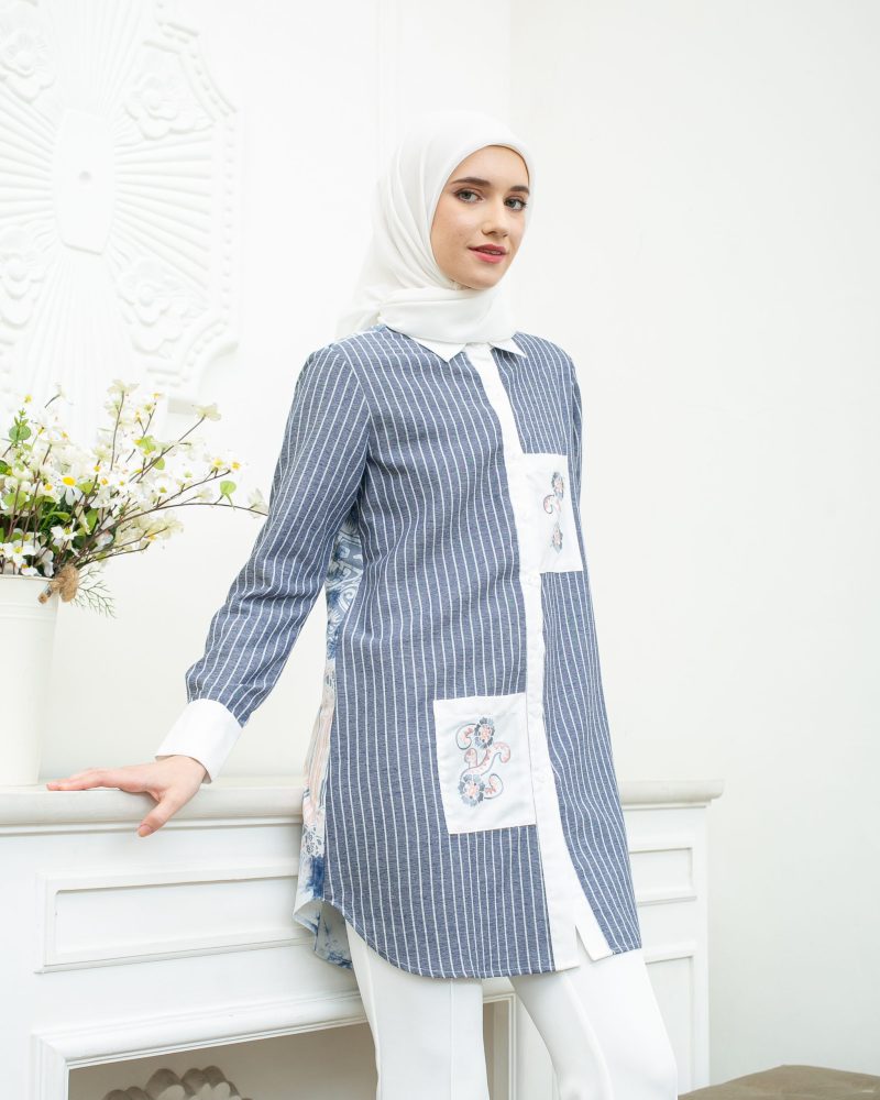 Batik Salma Kemeja Wanita Saku Bordir 5