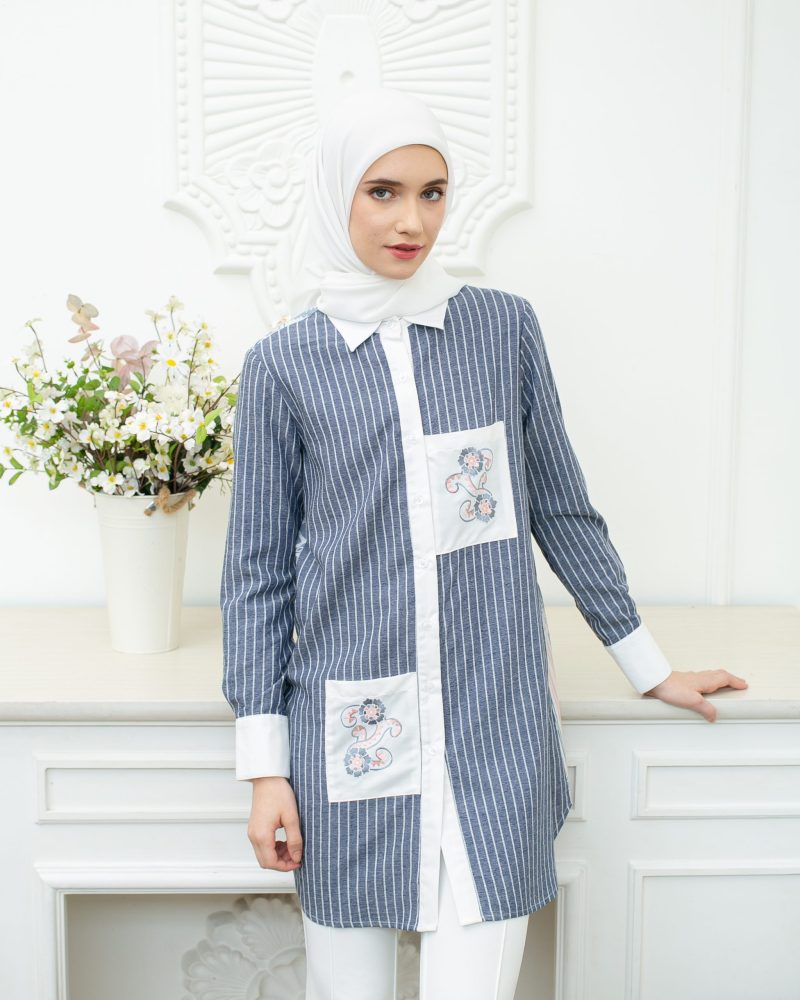 Batik Salma Kemeja Wanita Saku Bordir 6