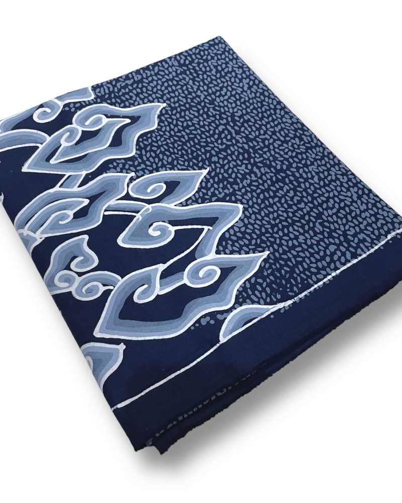 BATIK SALMA Kain Batik Tulis Warna Navy Motif Mega Mendung Kombinasi Bahan Katun Premium Primisima Ukuran 2.20 M x 1.15 M 4